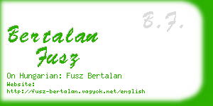 bertalan fusz business card